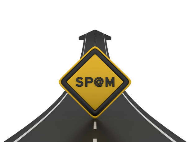 istock Road Arrow with SPAM Road Sign - 3D Rendering 1207127349