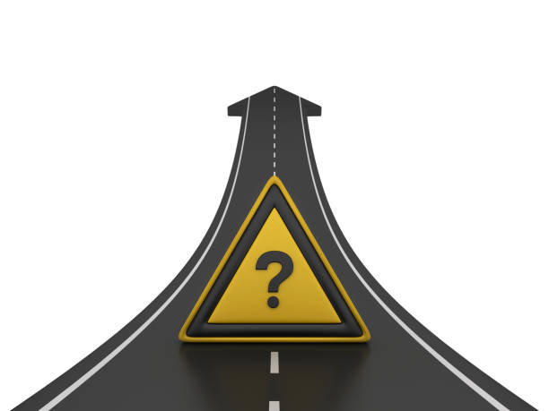 istock Road Arrow with QUESTION MARK Road Sign - 3D Rendering 1207128209
