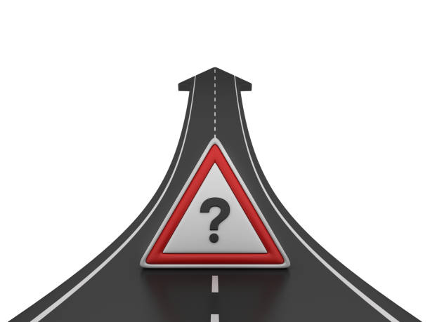 istock Road Arrow with QUESTION MARK Road Sign - 3D Rendering 1207128327
