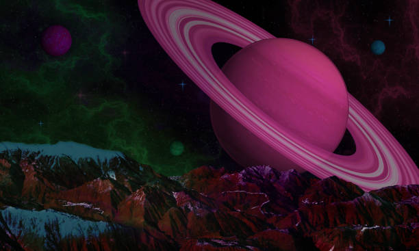 istock Saturn Viewed from Alien Planet - Science Fiction Fantasy Outer Space Scene 1207128399