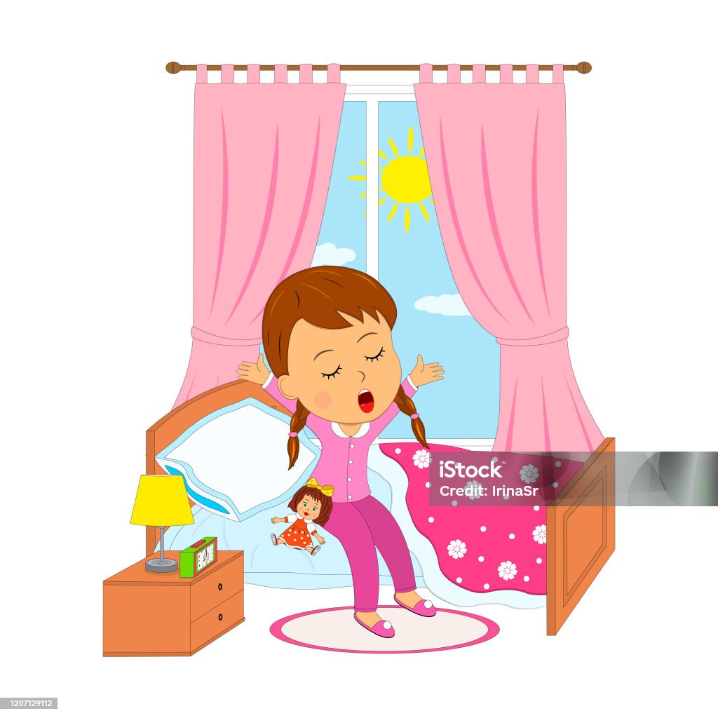 Ilustración de Dibujos Animados Niña Despertando y más Vectores Libres de Derechos de Alegre - Alegre, Cuadrado - Composición, Despertar - iStock Ilustración de Dibujos Animados Niña Despertando y más Vectores Libres de Derechos de Alegre - Alegre, Cuadrado - Composición, Despertar - iStock