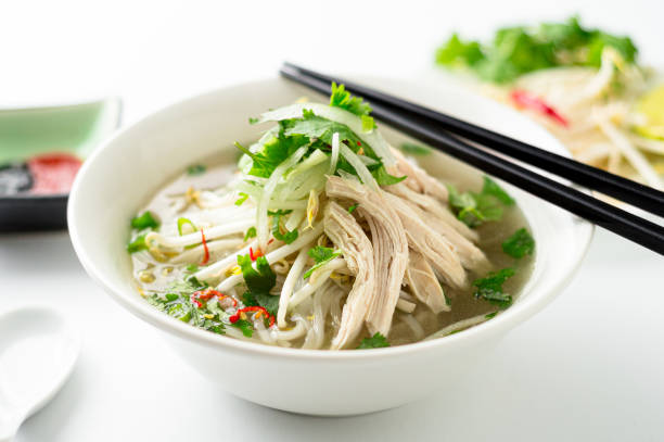 istock Vietnamese pho noodle soup bowl closeup. 1207132867