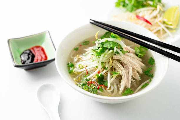 istock Vietnamese chicken pho noodle soup bowl. 1207132882