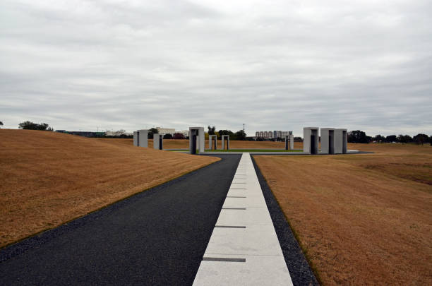 Walkway leading to the Spirit Ring at Bonfire Memorial. Bryan College Station, Texas, USA. December 20, 2019.