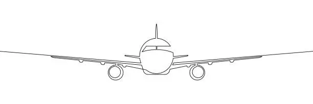 Vector illustration of Passenger plane flying