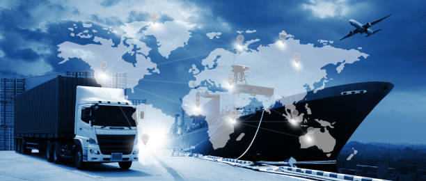 istock The world logistics , there are world map with logistic network distribution on background and Logistics Industrial Container Cargo freight ship for Concept of fast or instant shipping 1207137044