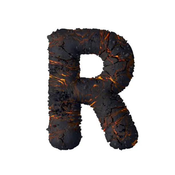 Photo of Lava Letter 3d illustration