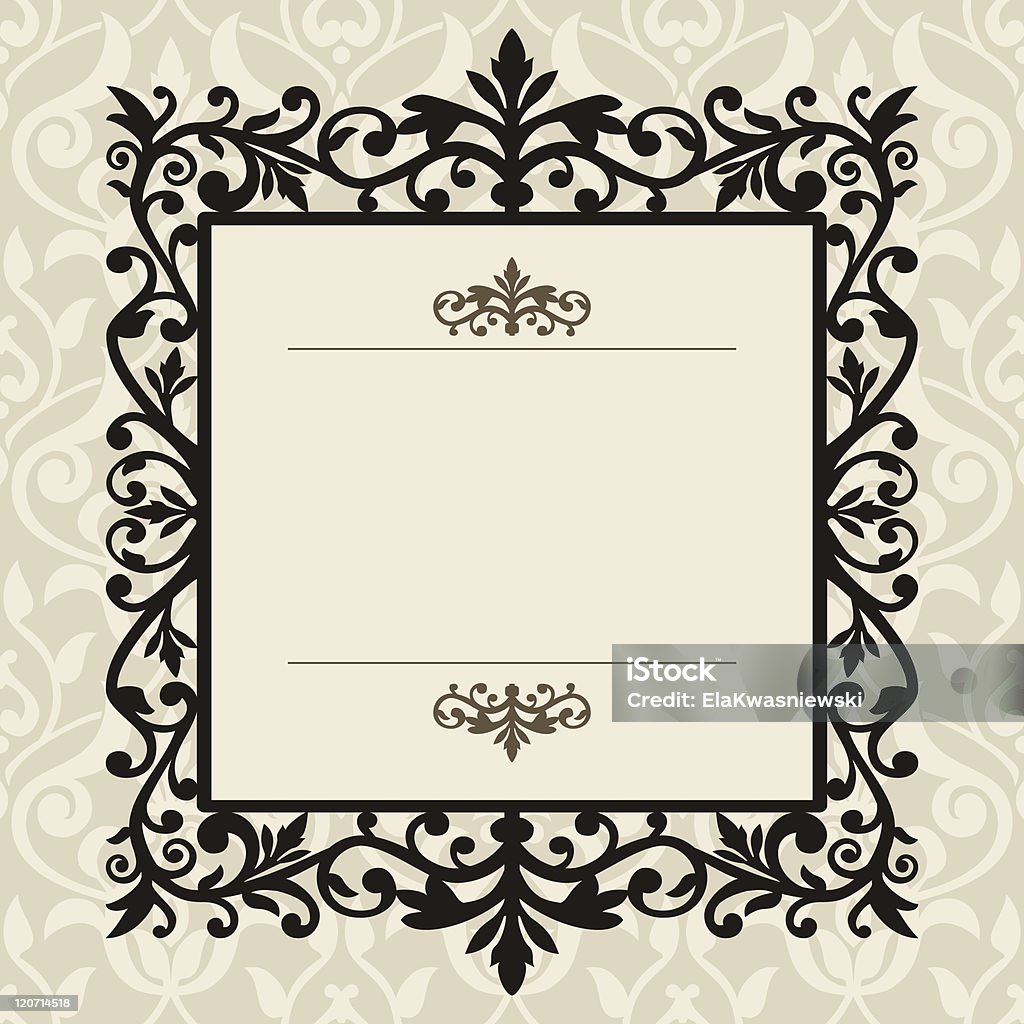 Decorativa moldura vintage - Royalty-free Cor preta arte vetorial