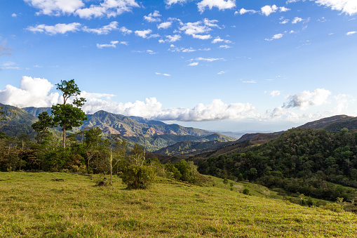 Beautiful soft light on the mountains of the Talamanca Range in tropical Costa Rica