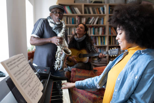 istock Musicians making rehearsal in studio 1207153175