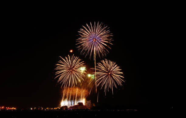 istock Firework show of chinese lantern festival 1207154042