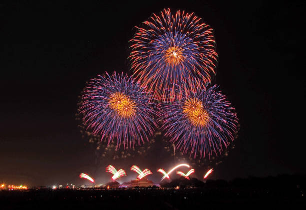 istock Firework show of chinese lantern festival 1207154048