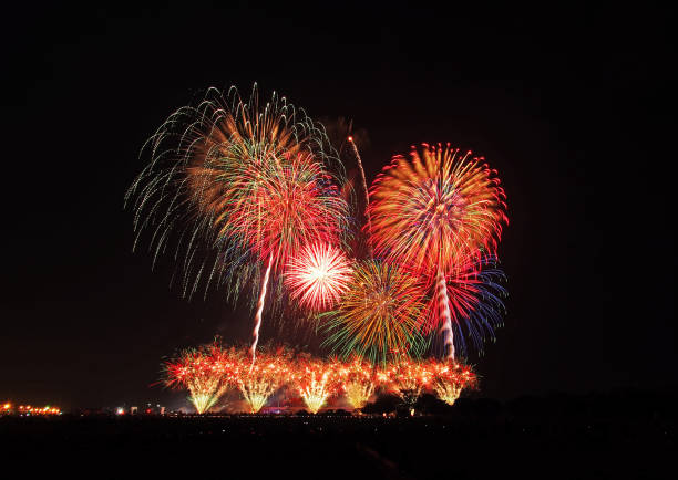 istock Firework show of chinese lantern festival 1207154087