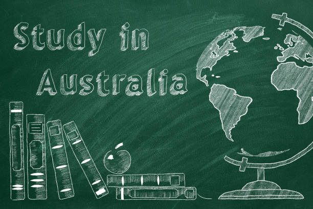 오스트레일리아 에서 공부 - photography chalk blackboard globe 뉴스 사진 이미지