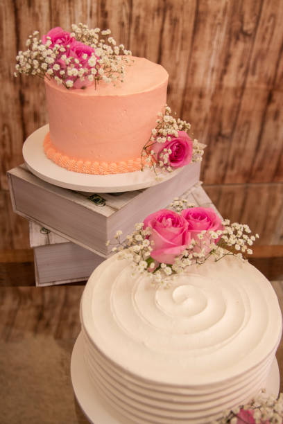 istock Wedding Setup. Cake table with sweet, decoration and flowers 1207156105