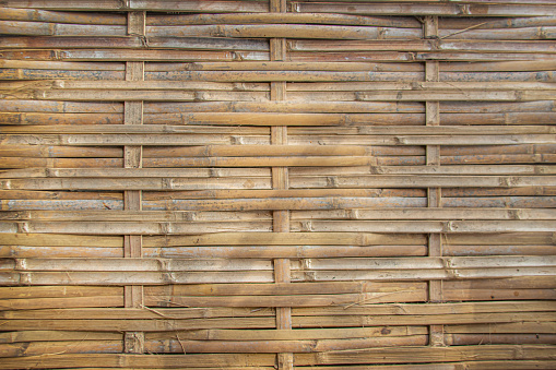 brown bamboo rattan teture natural background close up shot