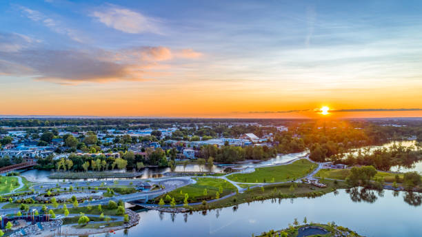 pond sunset boise - idaho boise sunset scenics - fotografias e filmes do acervo