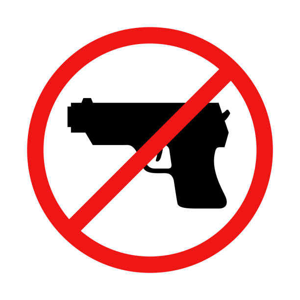 ilustrações, clipart, desenhos animados e ícones de vetor sem sinal de ilustração de arma ou pistola - gun control