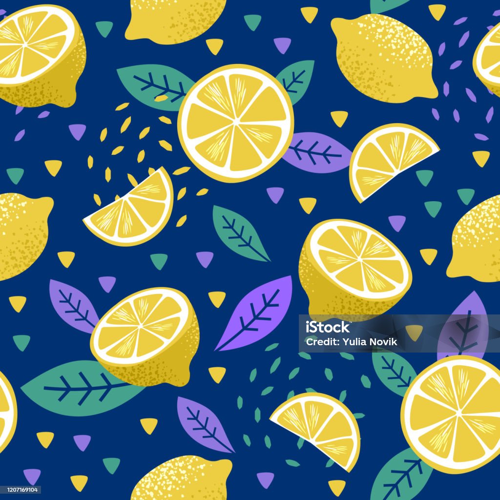 Mô Hình Liền Mạch Sống Động Nhiệt Đới Với Trái Chanh Màu Vàng Tươi ...