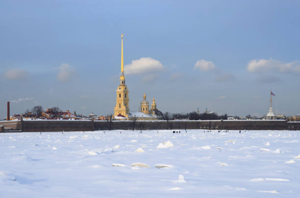 istock Frozen Neva river and Peter and Paul fortress. 1207169448