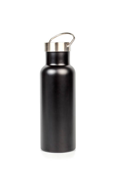 istock A black reusable bottle for water isolated on white background 1207171734