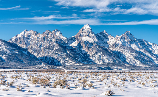 Beautiful winter day in Grand Teton National Park