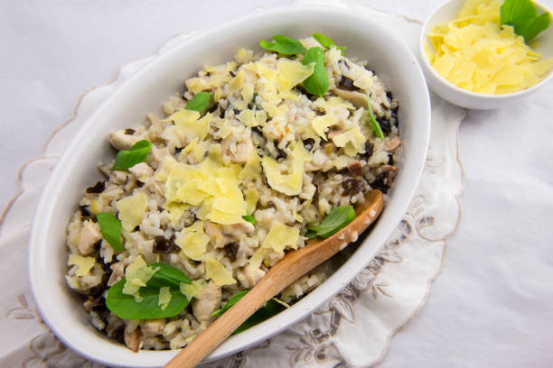 istock Chicken and mushroom risotto 1207174397