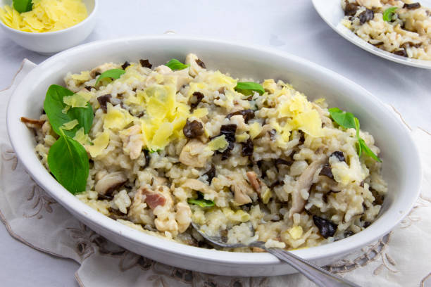 istock Chicken and mushroom risotto 1207175310