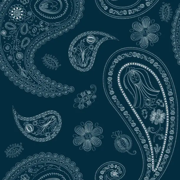 Vector illustration of Floral paisley design 5