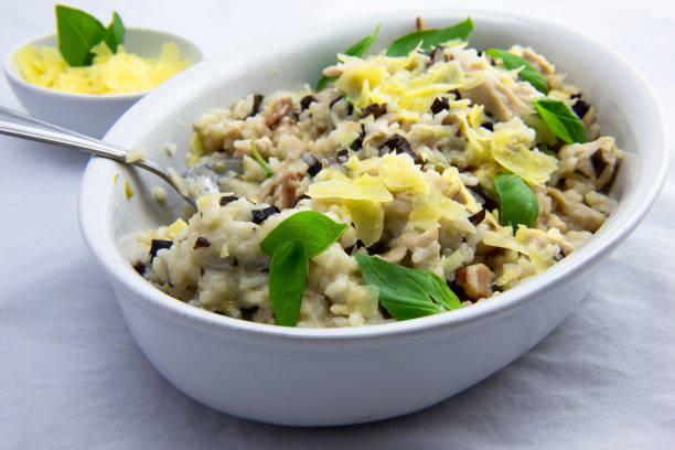 istock Chicken and mushroom risotto 1207176289