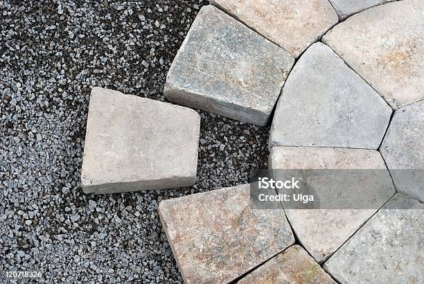 Pavers In A Circular Pattern Stock Photo - Download Image Now - Stone - Object, Footpath, Stone Material