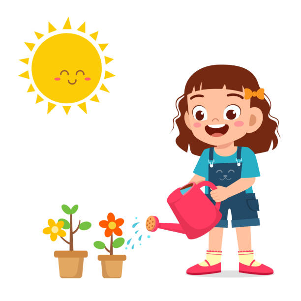 Toddler Watering Plant Illustrations, Royalty-Free Vector Graphics & Clip  Art - iStock