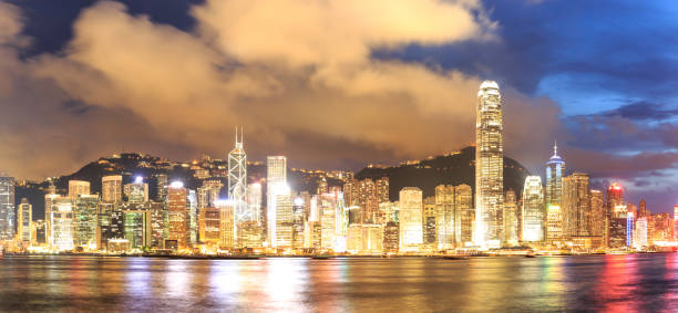 istock Panorama Urban cityscape skyline at night 1207191042