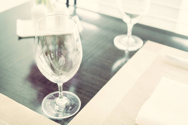 The most beautiful table in a French restaurant. vintage filter effect