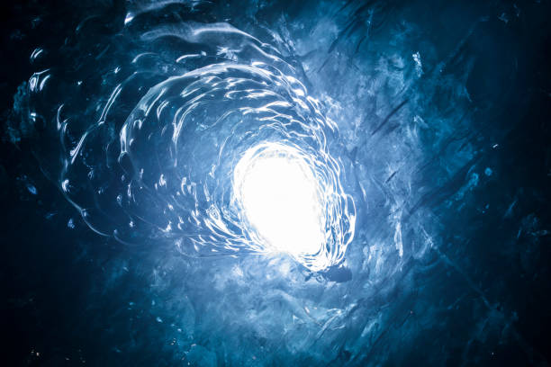 istock Ice cave in Iceland deep tunnel 1207193361