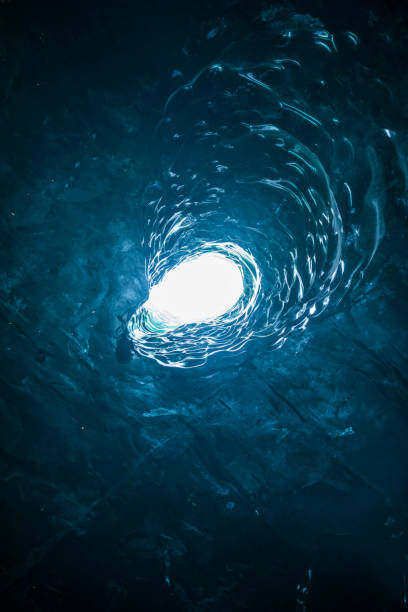 istock Ice cave in Iceland deep tunnel 1207193363