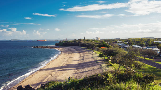 istock Beach Landscape With Industrial Shipping Port 1207193371