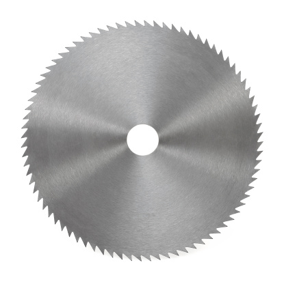 Circular saw blade for wood isolated on white background