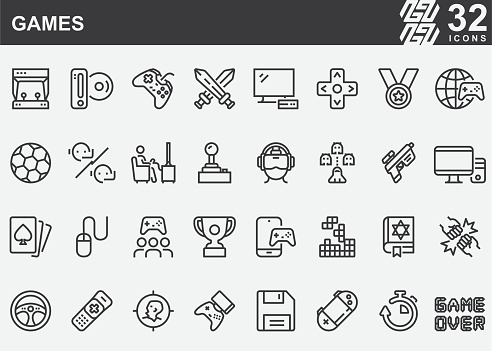 Games Line Icons