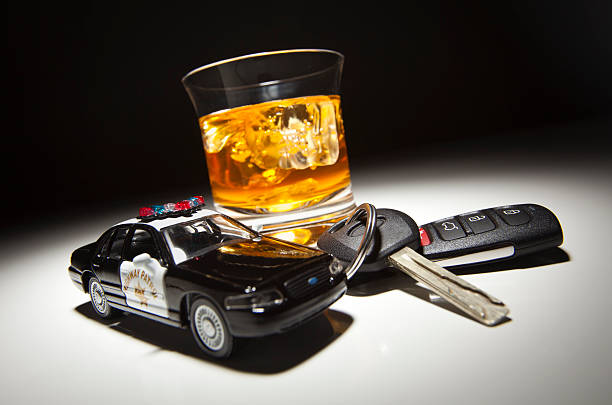 istock Concept image with toy patrol and drink for DUI prevention 120720588