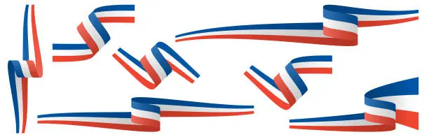Vector illustration of collection of french country flag banners