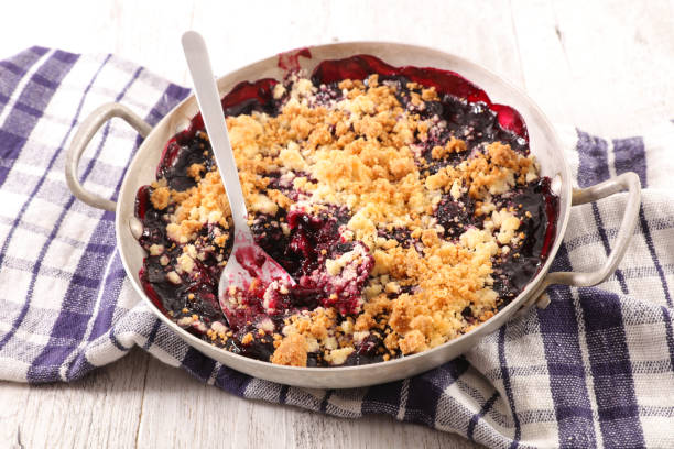 istock crumble berry fruit- crumble of oatmeal 1207208057