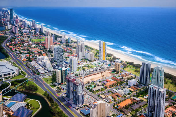 istock Modern city located on a beautiful coast 1207208900
