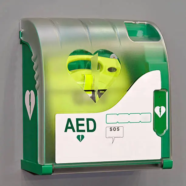 Automated External Defibrillator portable electronic life saver.