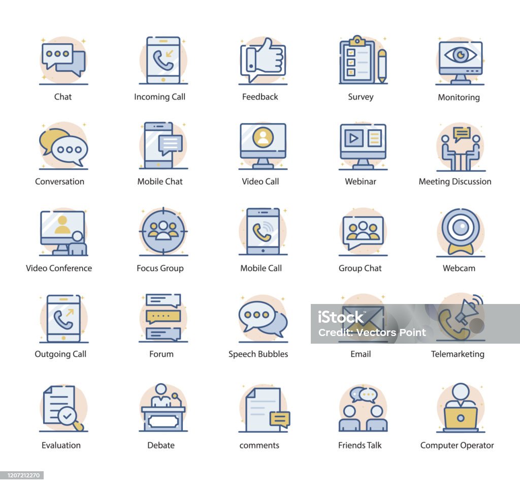 Communication Board Vector Communication Flat Vectors Pack Stock Illustration - Download Image Now ...
