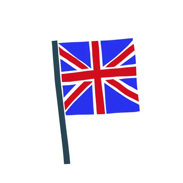 Vector illustration of UK flag, isolated