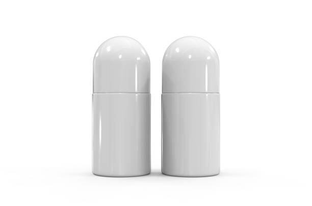 istock White blank roll on deodorant, mock up template on isolated white background, 3d illustration 1207216543