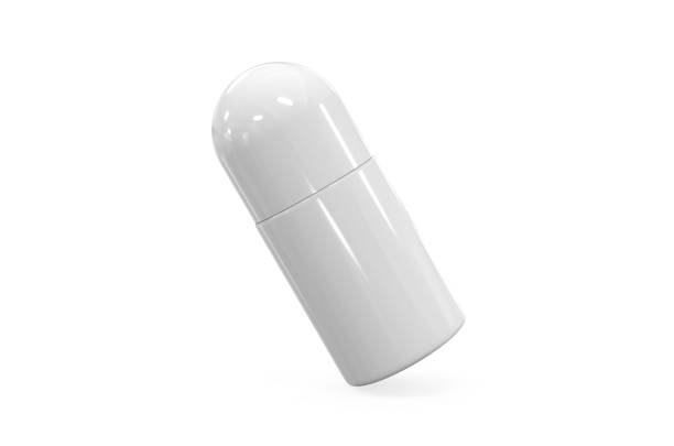 istock White blank roll on deodorant, mock up template on isolated white background, 3d illustration 1207216551