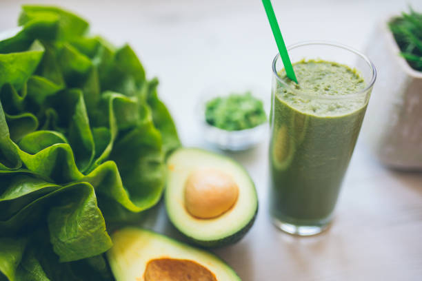 istock Fresh green detox smoothie, with granola breakfast 1207217295