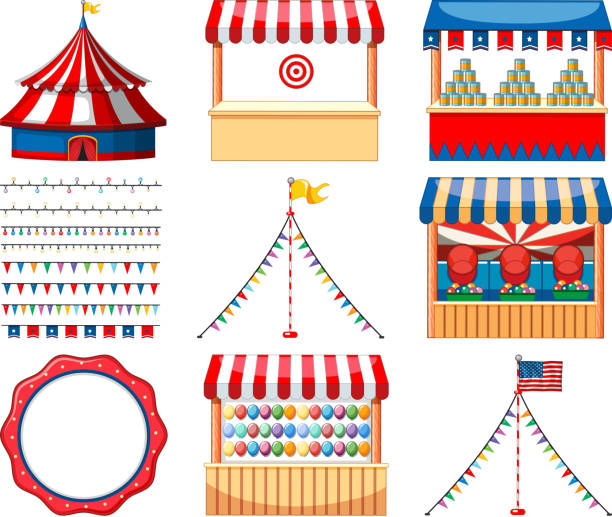 istock Set of circus games and other decorations 1207223078